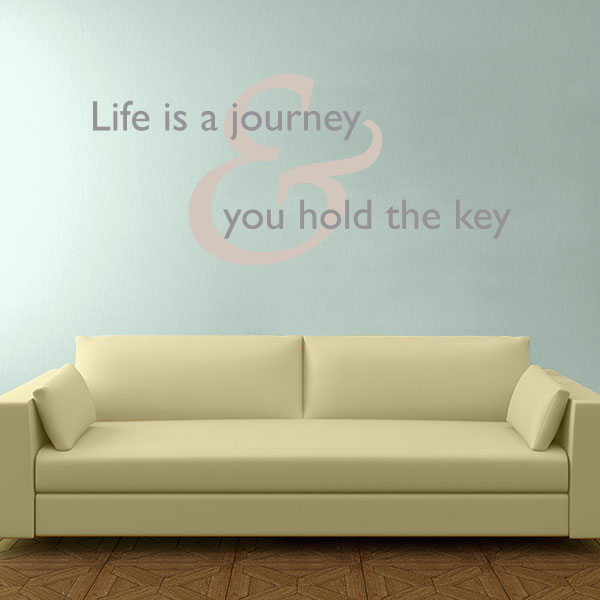 Life is a Journey & You Hold the Key Wall Decal Quote