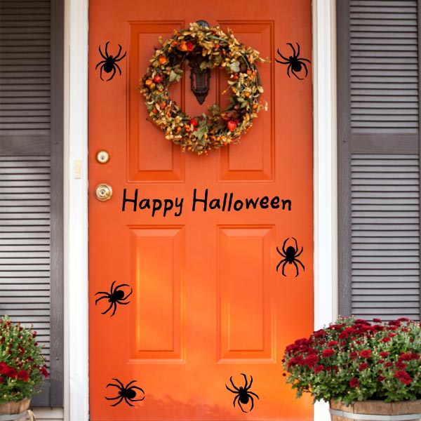 Happy Halloween Spider Wall Decal Set