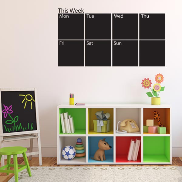Weekly Chalk Calender Wall Decal