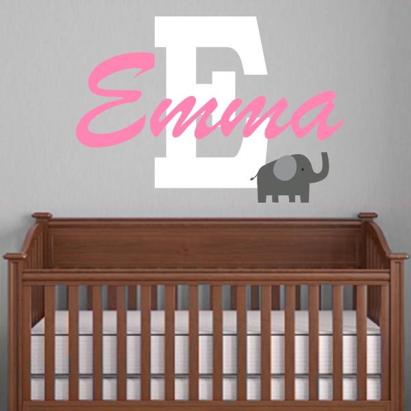 Monogram Elephant Wall Decal