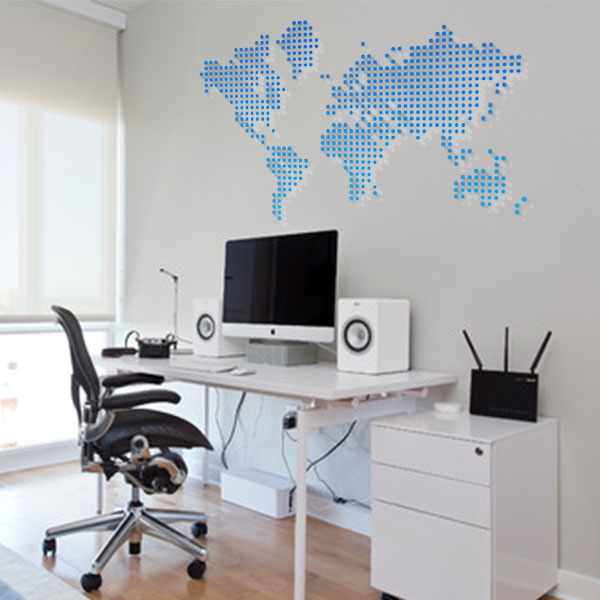 Dot World Map Wall Decal