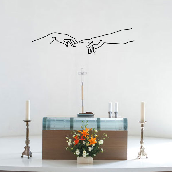 2 Hands Touching Wall Decal