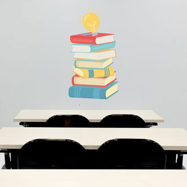 Stacked Books Wall Decal